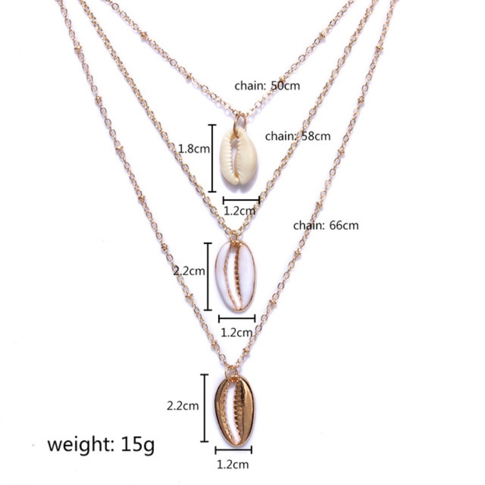 Seashell multi-layered necklace - Picture 4 of 6